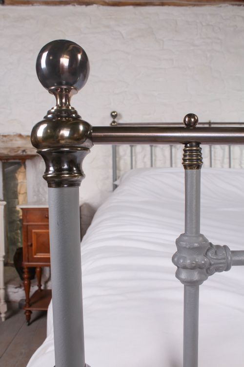 fig 1. Individual and lovely Classic Victorian antiqued brass and grey iron king size