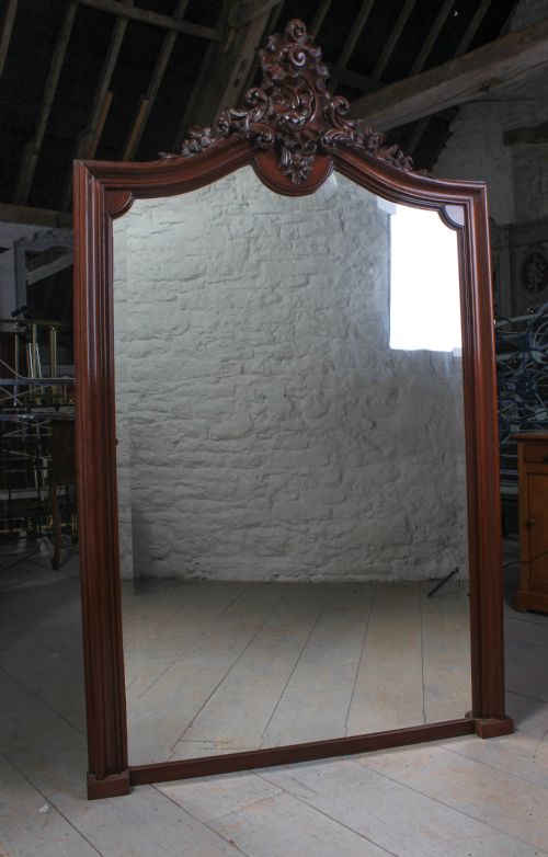 Spectacular Carved Walnut Louis Xv Style Walnut Mirror
