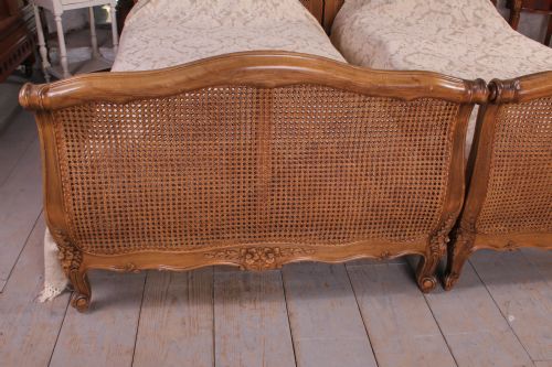 fig 1. Lovely pair of single meter wide French cane beds