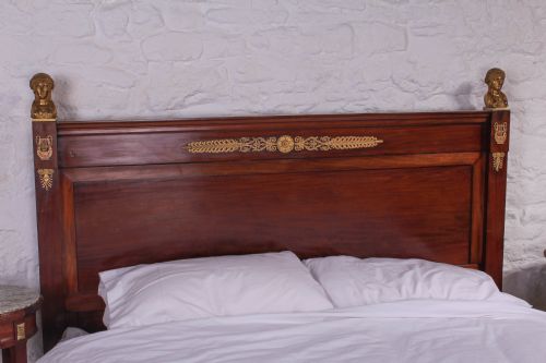 fig 1. Handsome Napoleon II Empire style mahogany and fruit wood king size bed