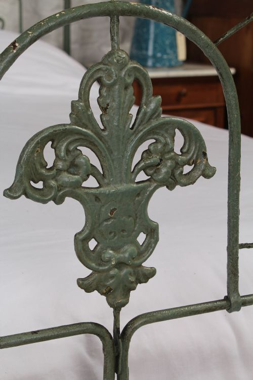 fig 1. Lovely original 5Ft Portuguese forged iron king size bed