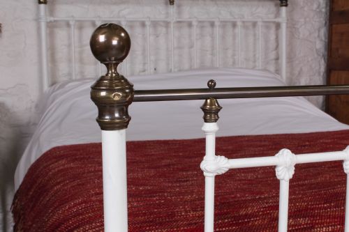 fig 2. Original 5Ft king size classic Victorian brass and white iron bed