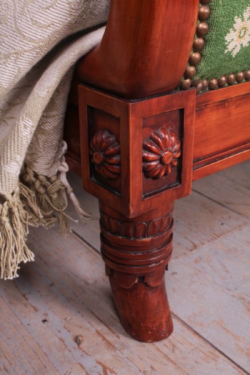 fig 2. Pretty pair of single cherry swan detail upholstered beds