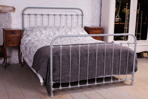 Simple French All Iron King Size 5ft in Grey