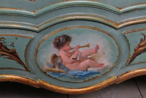 fig 1. Exquisite Louis XV Rococo style bed and matching bedside.