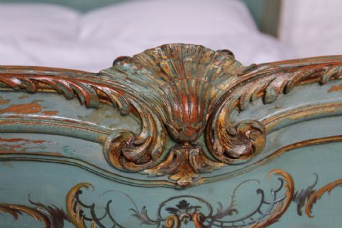 fig 3. Exquisite Louis XV Rococo style bed and matching bedside.