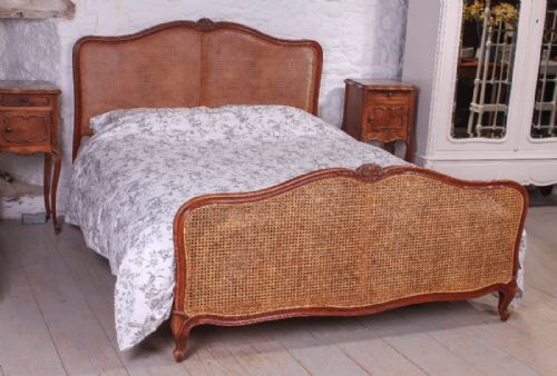 Louis Xv Style 5 Ft French Caned Kingsize