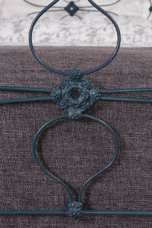 fig 2. Kingsize pretty iron bed in Hague Blue