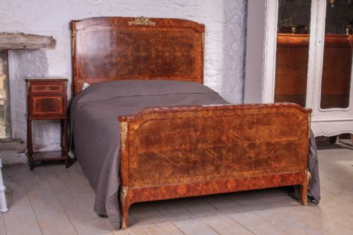 Magnificent Burr Walnut and Flame Mahogany 5ft King Size Bed
