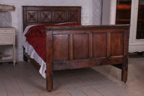 17th Century Oak Panel Double Bed