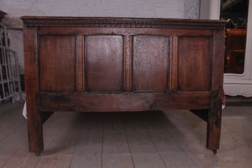 fig 1. 17th century oak panel double bed