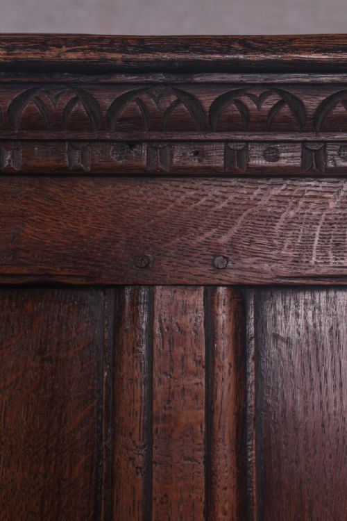 fig 2. 17th century oak panel double bed