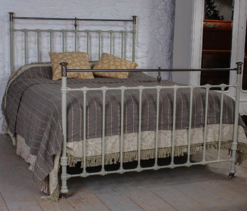 Classic Edwardian King Size 5ft French Grey and Aged Brass Bed