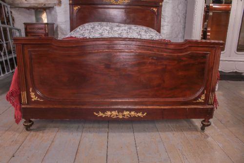 fig 1. Mahogany king size French bed with gilded bronze mounts