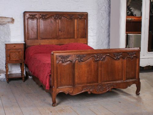 Very Attractive French Oak Double Bed