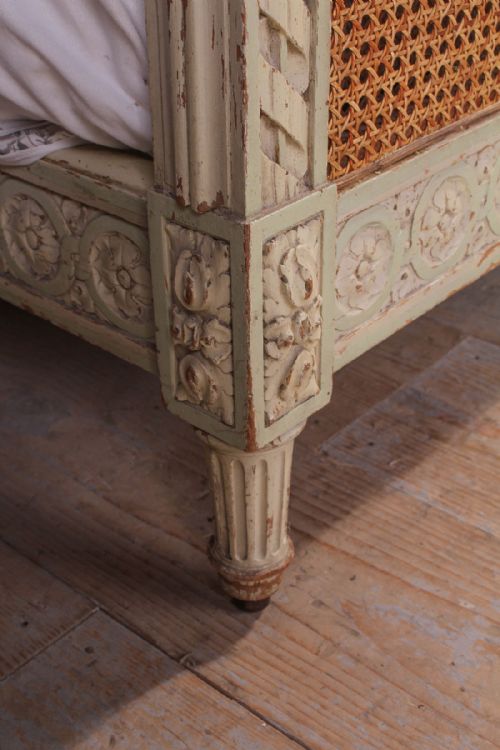 fig 2. Beautiful original paint 5ft king size bergere caned bed