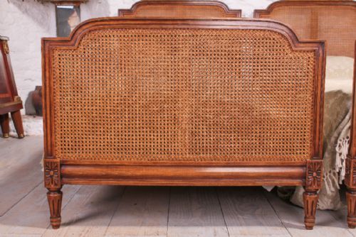 fig 2. Pair of French caned beregere single beds