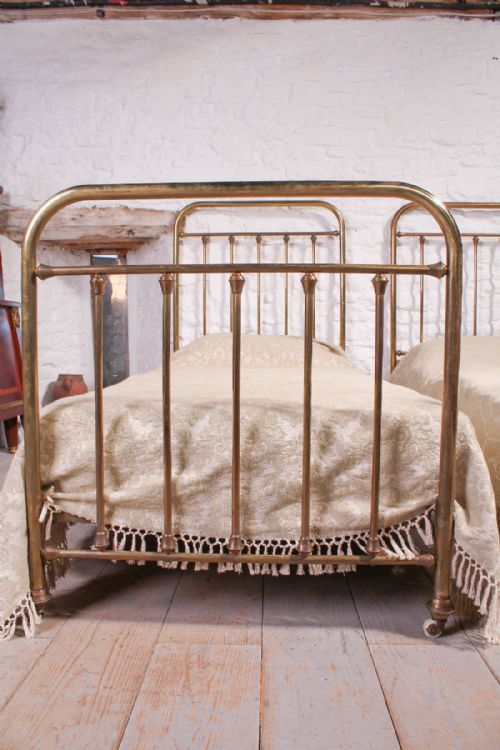 fig 1. Pair of simple single French brass beds