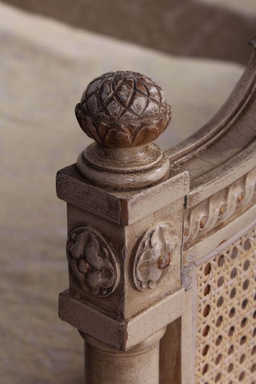 fig 1. Pretty pair of Louis XVI style single painted caned beds