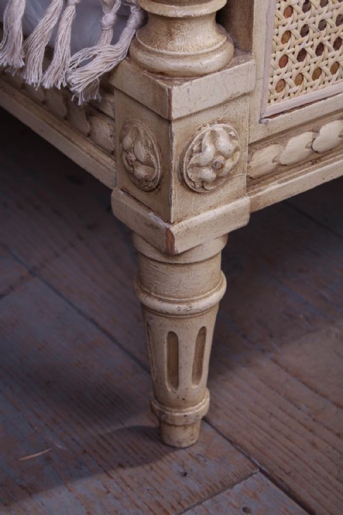 fig 2. Pretty pair of Louis XVI style single painted caned beds