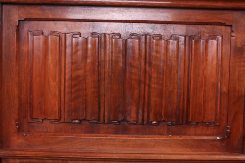 fig 2. Very rare super king size 6' French antique carved walnut bed
