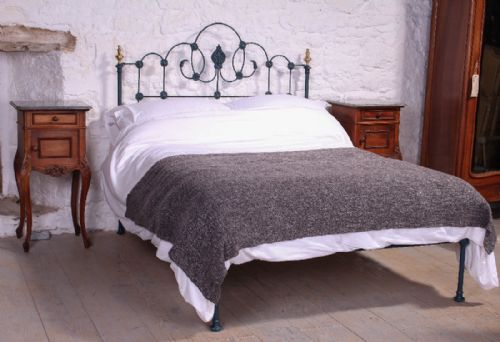 Very Individual Early Victorian Iron and Brass Low End Double Bed