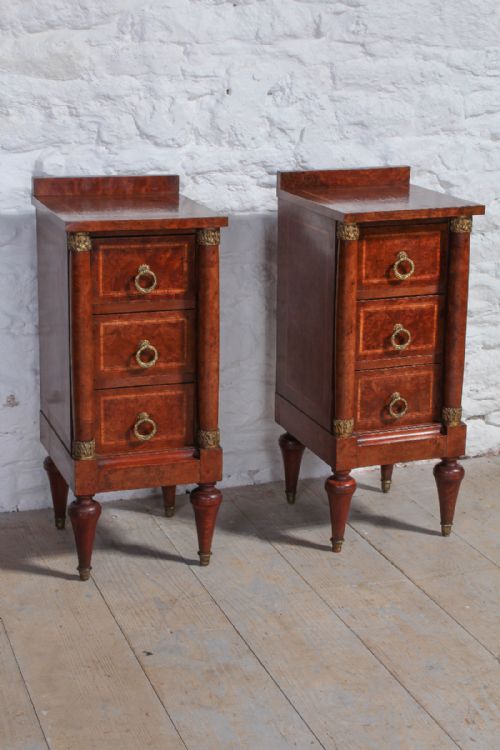 Beautiful Pair of Empire Style Three Drawer Bedside Tables
beautiful Pair of Empire Style Three Drawer Bedside Tables