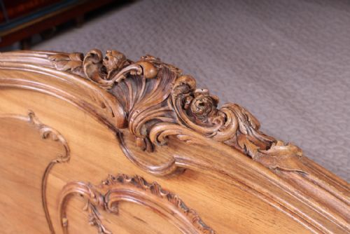 fig 2. Solid walnut large king size Louis XV style finely carved bed