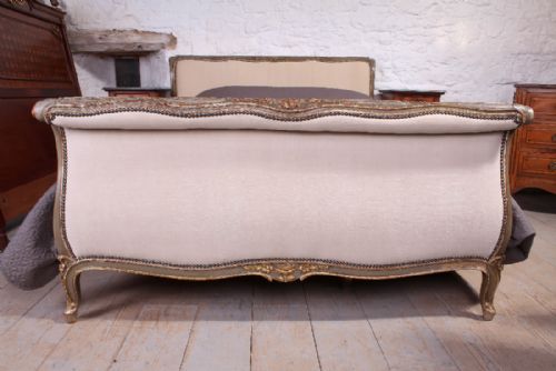 fig 1. Beautiful original paint work king size 5Ft upholstered Lit Bateau