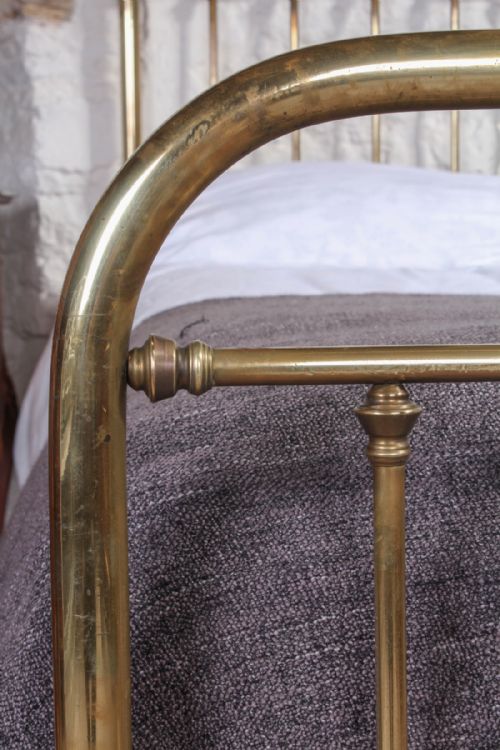 fig 1. Lovely naturally aged simple brass French 5Ft king size bed
