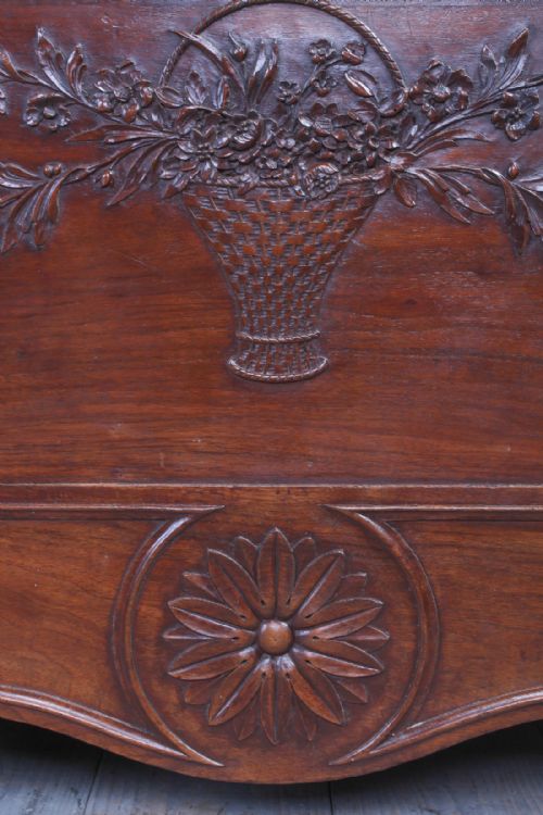 fig 2. French solid walnut large king size Provencale Louis XV style bed