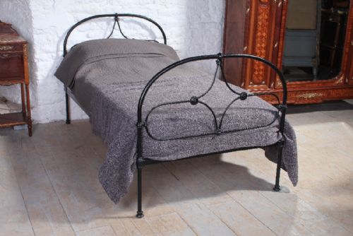 Super Single Black Iron Bed
