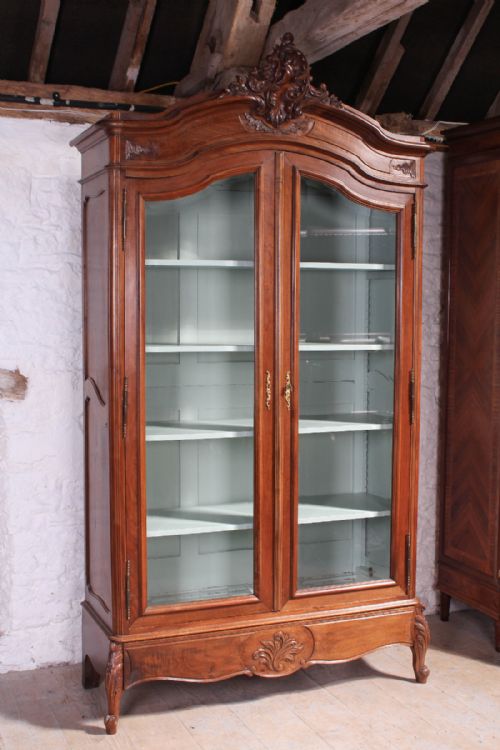 Glazed French Louis Xv Style Vitreen Cupboard