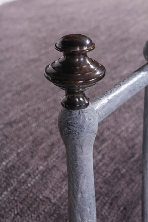 fig 1. Exquisitely simple early 5Ft king size forged iron bed