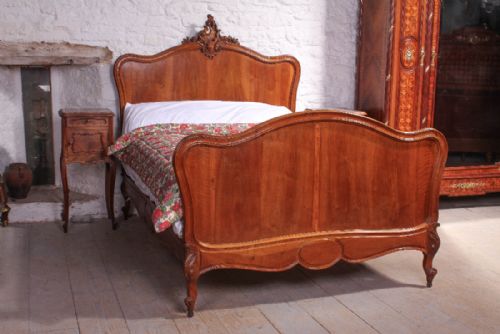 Solid Walnut Louis Xv Style Double Bed