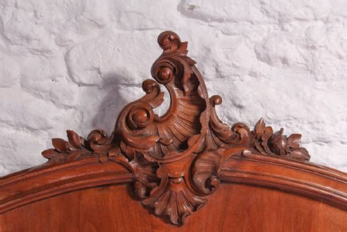 fig 2. Solid walnut Louis XV style double bed
