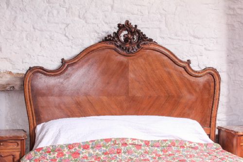 fig 1. Impressive king size walnut Louis XV style bed