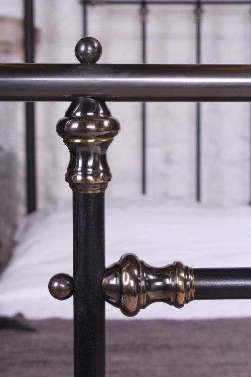 fig 2. Handsome Victorian 6Ft super king size black and aged brass bed