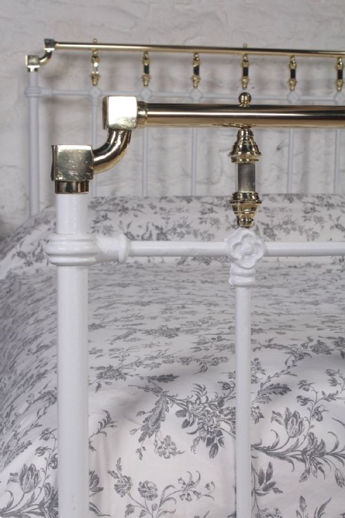 fig 1. White and brass Spanish double  bed c1900