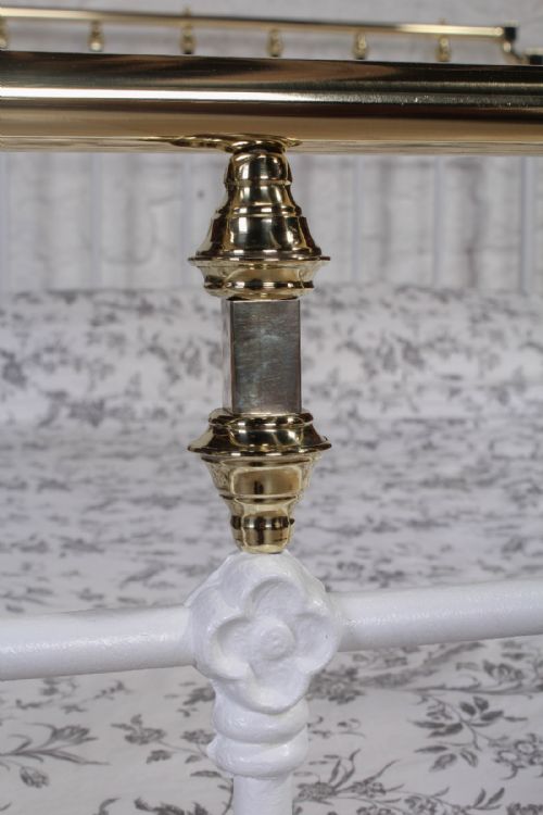 fig 2. White and brass Spanish double  bed c1900