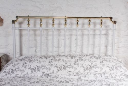 fig 3. White and brass Spanish double  bed c1900