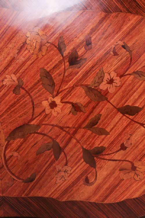 fig 1. Very individual marquetry detail Italian 5Ft  king size bed