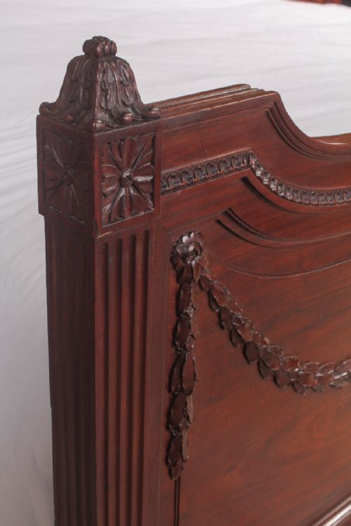 fig 2. Solid mahogany Louis XVI style king size lower head board bed 