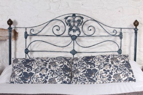fig 1. Beautiful early Victorian iron and brass 5Ft no foot end king size bed