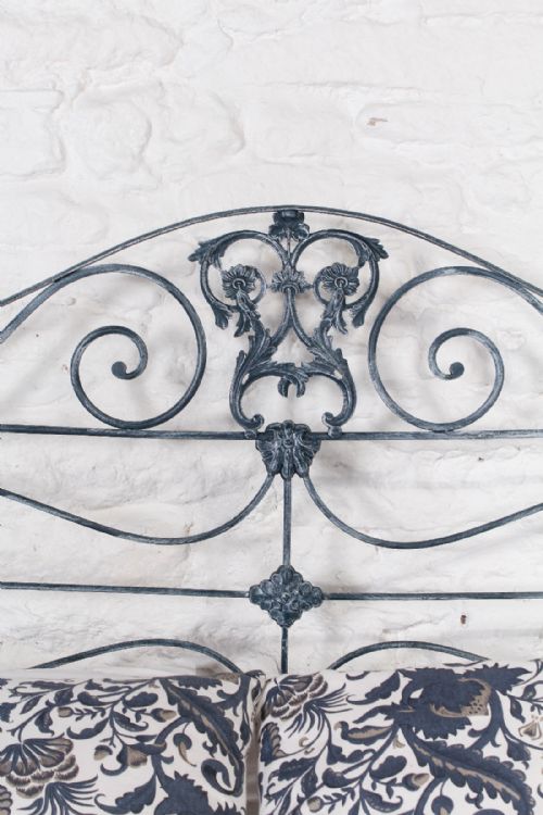 fig 2. Beautiful early Victorian iron and brass 5Ft no foot end king size bed