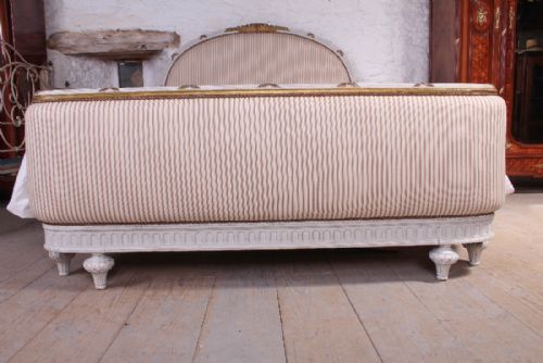 fig 1. Carved, gilded French 5Ft king size upholstered bed 