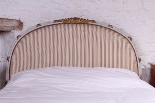 fig 2. Carved, gilded French 5Ft king size upholstered bed 