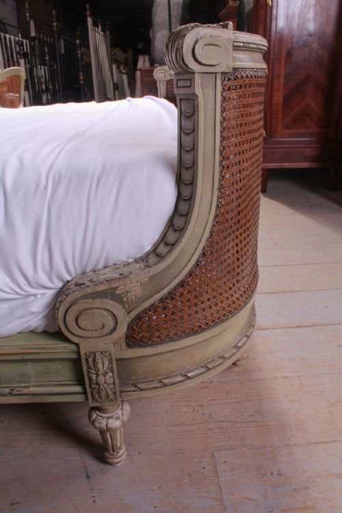 fig 2. Very lovely all original Louis XVI style caned carved king size bed