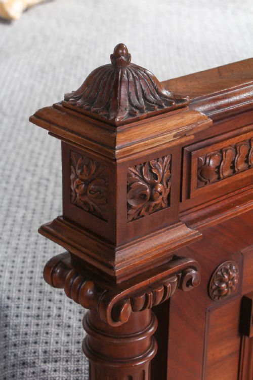 fig 1. Handsome French Empire style walnut quarter veneer 5Ft  king size bed