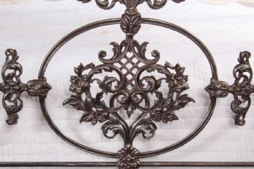 fig 2. Exquisite detail early Victorian iron and brass 5Ft king size Winfield bed